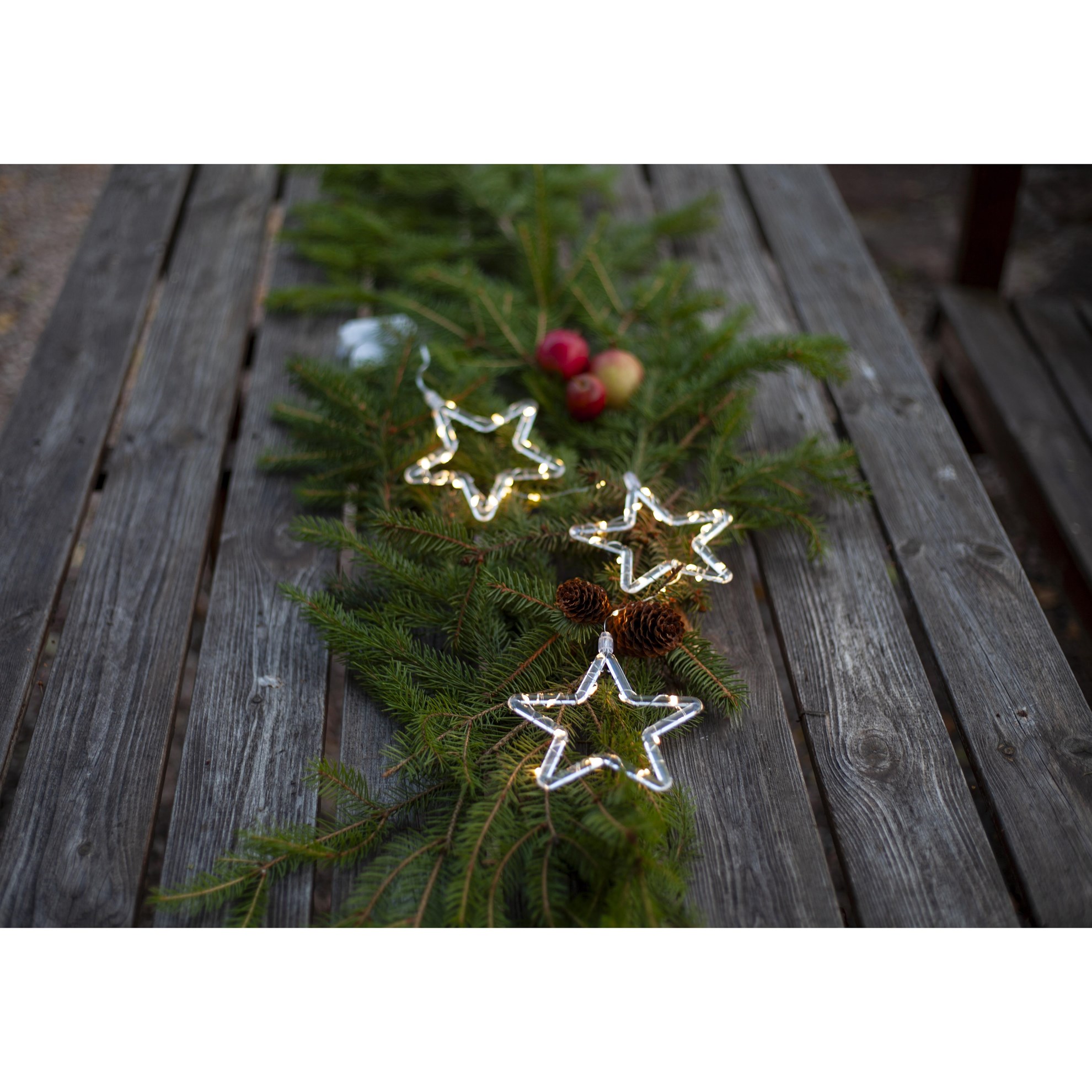 Závěsná LED dekorace hvězdičky STINA V.58cm čirá_3