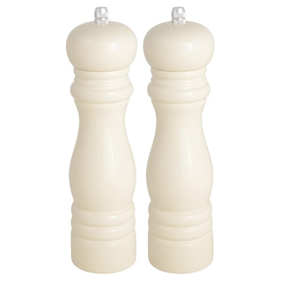 Sada dřevěných lakovaných mlýnků na sůl a pepř Ib Laursen V.21,5 cm krémová_5